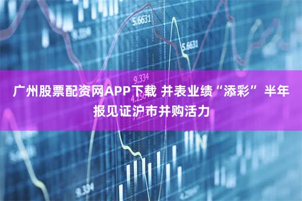 广州股票配资网APP下载 并表业绩“添彩” 半年报见证沪市并购活力